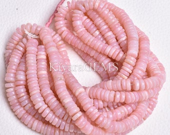 Bracelet 8 inch Long AAA Quality Pink opal Opal Heishi Spinel Tyre Beads Wheel Shape 4-5MM Pink Opal smooth loose gemstone