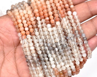Natural Multi Moonstone Gemstone Beads Multi Moonstone Smooth Wheel Shape Beads Total 5 Strands of 13 Inch In The Lot SKU#156421 8-11mm