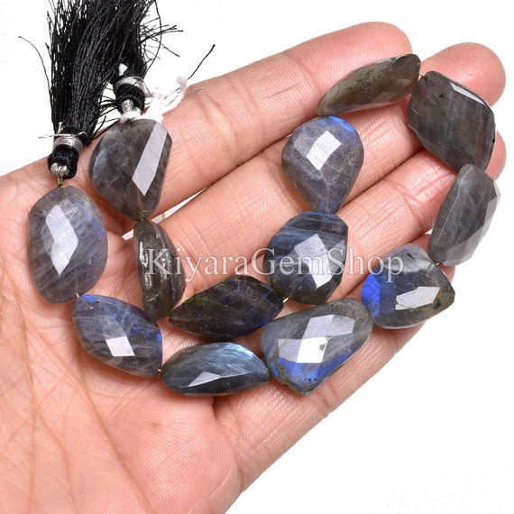 Natural Iolite Nugget Tumble Faceted Loose Gemstone Beads 7''Strand 7x9-12x15mm 