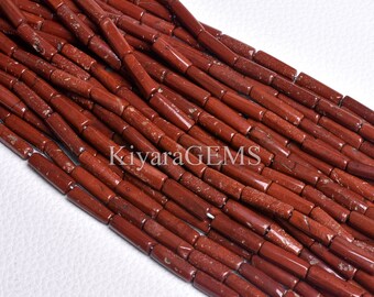 15full strand 2x4mm Red Jasper beads Tubular Shape Red Jasper beads