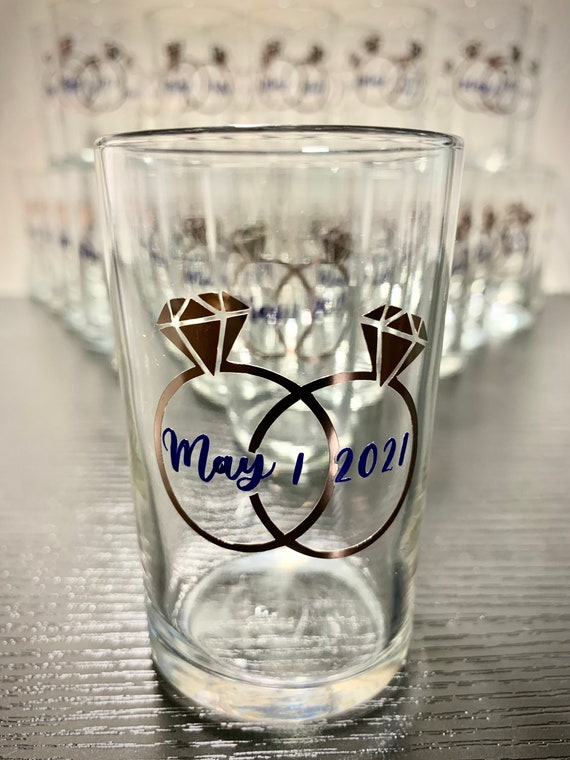 Custom Glass Cup Cute Personalized Shot Glass | Double Wall Cup Two Set of Matching Coffee Cups Couples Gift Bridal Party Favour