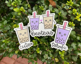 Bubble Tea Boba Kawaii BFF Sticker | Besteas | Cutea | Taro-fic