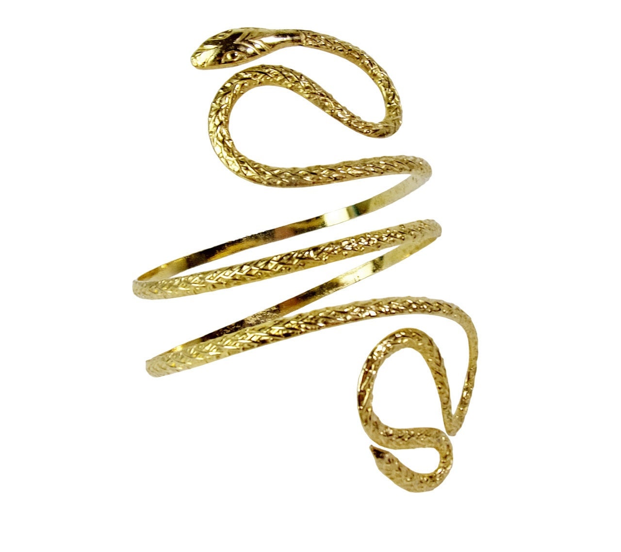 Vintage Snake Coil Arm Bracelet GOLD Plated 1920s Art Deco Etsy