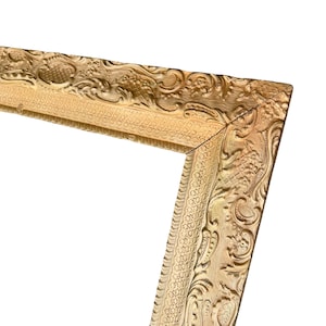 Antique Picture Frame Gold Gilded Gesso Ornate French Style Victorian Large
