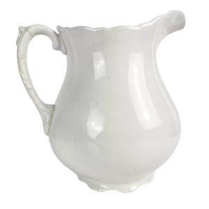Antique Ironstone White Pitcher Farmhouse Kitchen Decor Stoneware