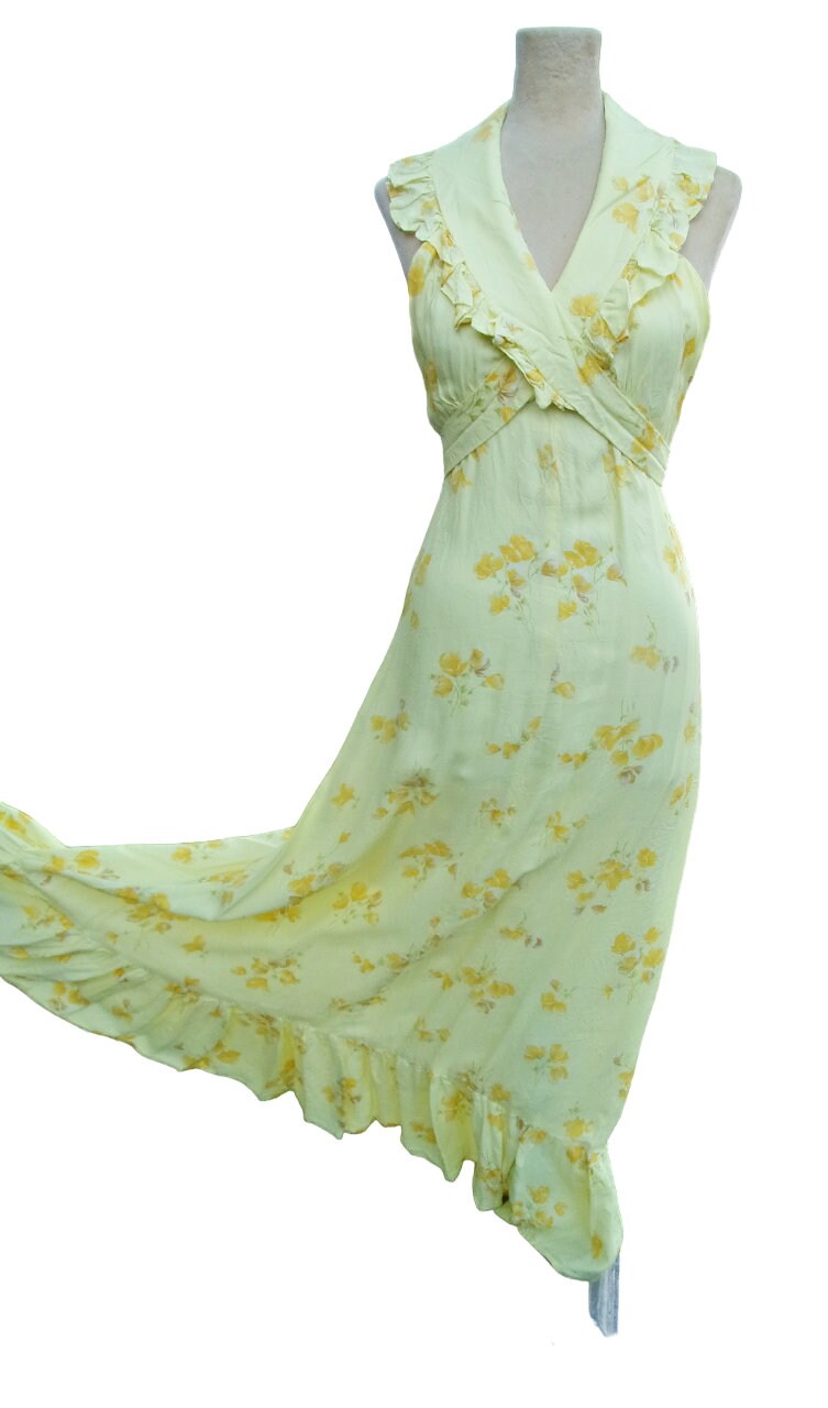 Vintage Floral Yellow Sequence Maxi main image 0