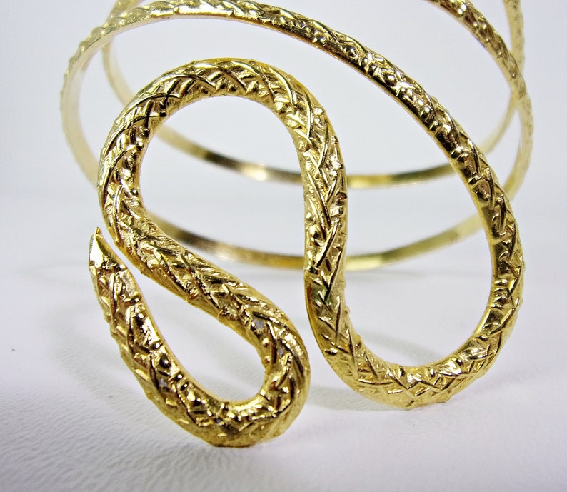 Vintage Snake Coil Arm Bracelet GOLD Plated 1920s Art Deco Etsy