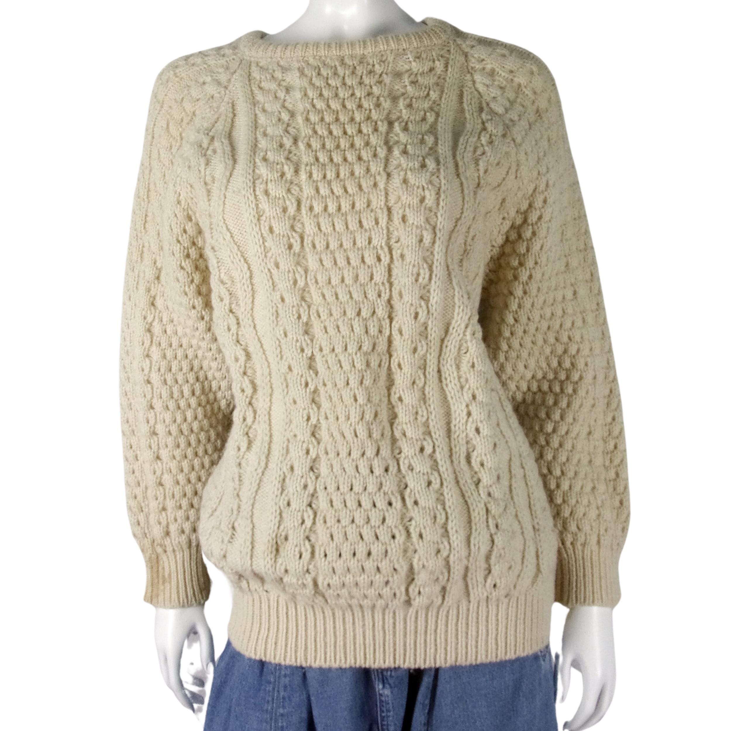 IRISH WOOL SWEATER Vintage Mens Womens Pullover Donegal IRISH WOOL SWEATER Vintage Mens Womens Pullover Donegal
