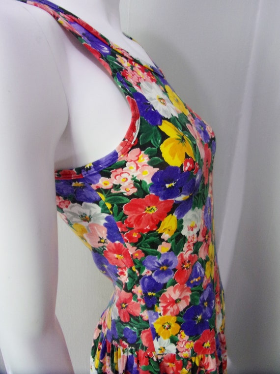 Vintage 80s Dress, Floral Dress, Watercolor Flora… - image 5