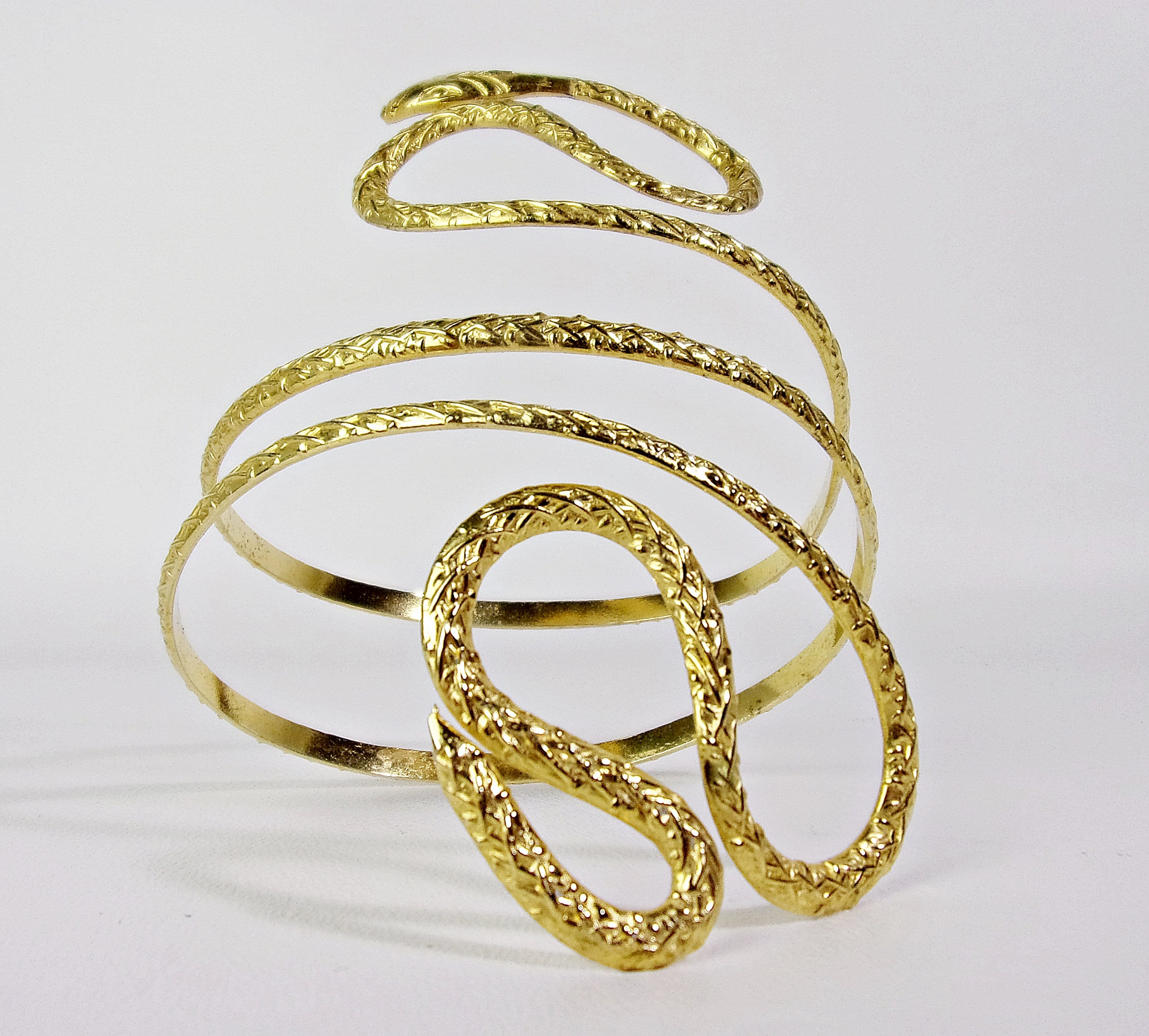 Vintage Snake Coil Arm Bracelet GOLD Plated 1920s Art Deco Etsy