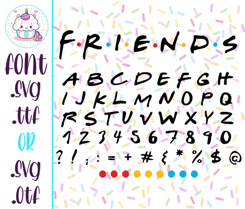 Download FRIENDS FONT SVG alphabet for Cricut Silhouette Instant | Etsy