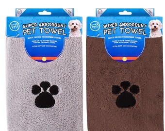 2 X Pack of Super Absorbent Microfiber Pet Towels for Dogs, Puppies & Pets