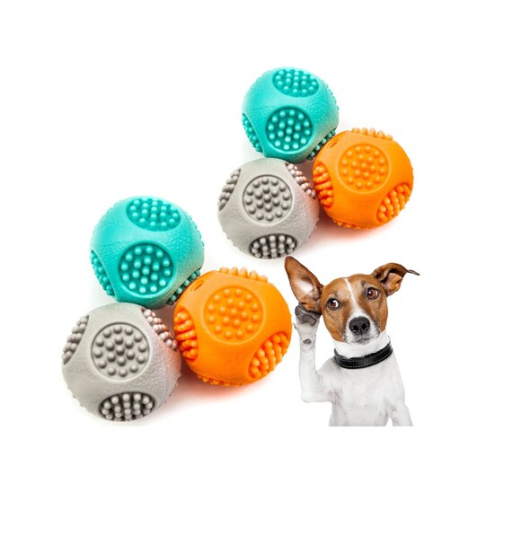 Indestructible Squeaky Dog Balls, Interactive Dog Toys For