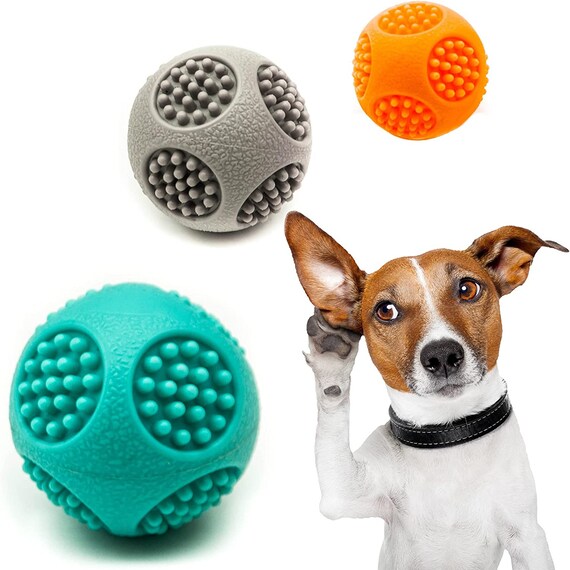 Indestructible Squeaky Dog Balls, Interactive Dog Toys For