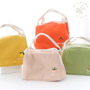 Sac à lunch pêche - Sac à lunch isotherme de style fruit, sac à collation réutilisable