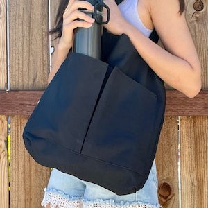 Canvas Tote Bag with Pockets: Recycled Cotton Blend, Eco-Friendly