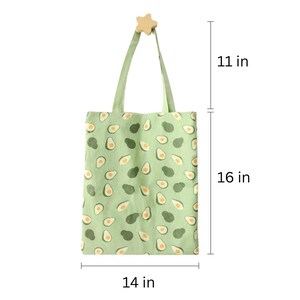 Avocado Printed Two-Sided Tote Bag, Cute Avocado Bag, Avocado Green Canvas Tote Bag, Reusable Shopping Bag, Office School Tote bild 8