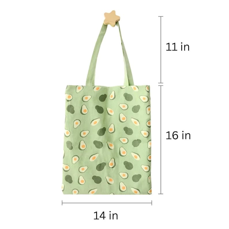 Avocado Printed Two-Sided Tote Bag, Cute Avocado Bag, Avocado Green Canvas Tote Bag, Reusable Shopping Bag, Office School Tote bild 8