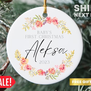 Custom Baby Gift - Baby Name Ornament - Baby&#39;s First Christmas Ornament 2023 - Christmas Gift for Baby Ornament - Baby Shower Gift Ideas