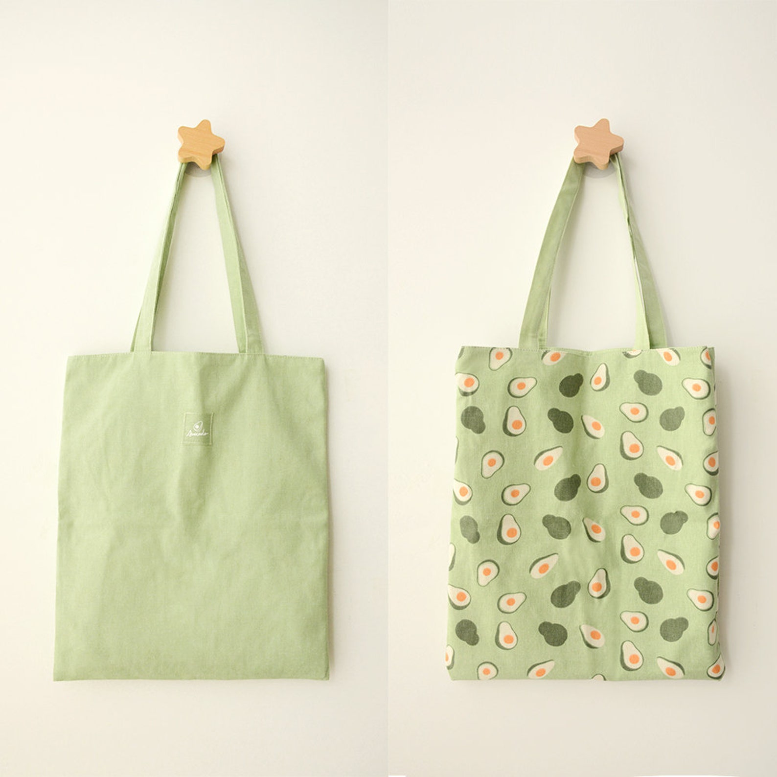 Cute Fruit Printed Double Sided Grocery Bag Cotton Tote Bag - Etsy