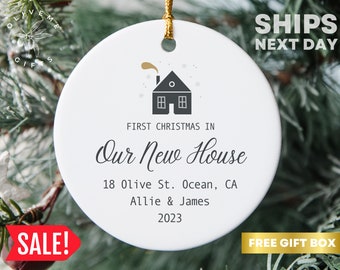 Our New House Ornament - First Christmas In Our New House - Custom Ornament for New Home Gift - Personalized Christmas Ornament Gift