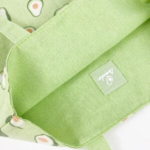 Avocado Printed Two-Sided Tote Bag, Cute Avocado Bag, Avocado Green Canvas Tote Bag, Reusable Shopping Bag, Office School Tote bild 5