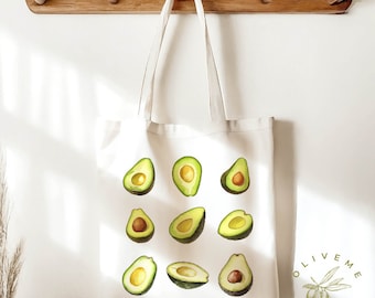 Avocado Lover Tote Bag | Recycled Cotton Canvas Shopping Bag