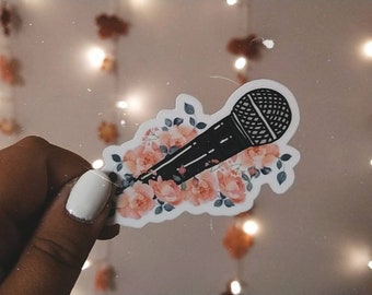 Floral Microphone • Sticker