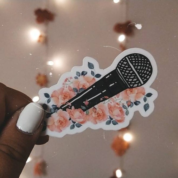 Floral Microphone • Sticker