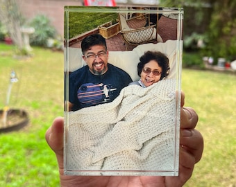 Glass Photo Block | Personalize Your Home With An Elegant Glass Photo Display! | Perfect Gift For Anniversaries, Memorials, Graduations