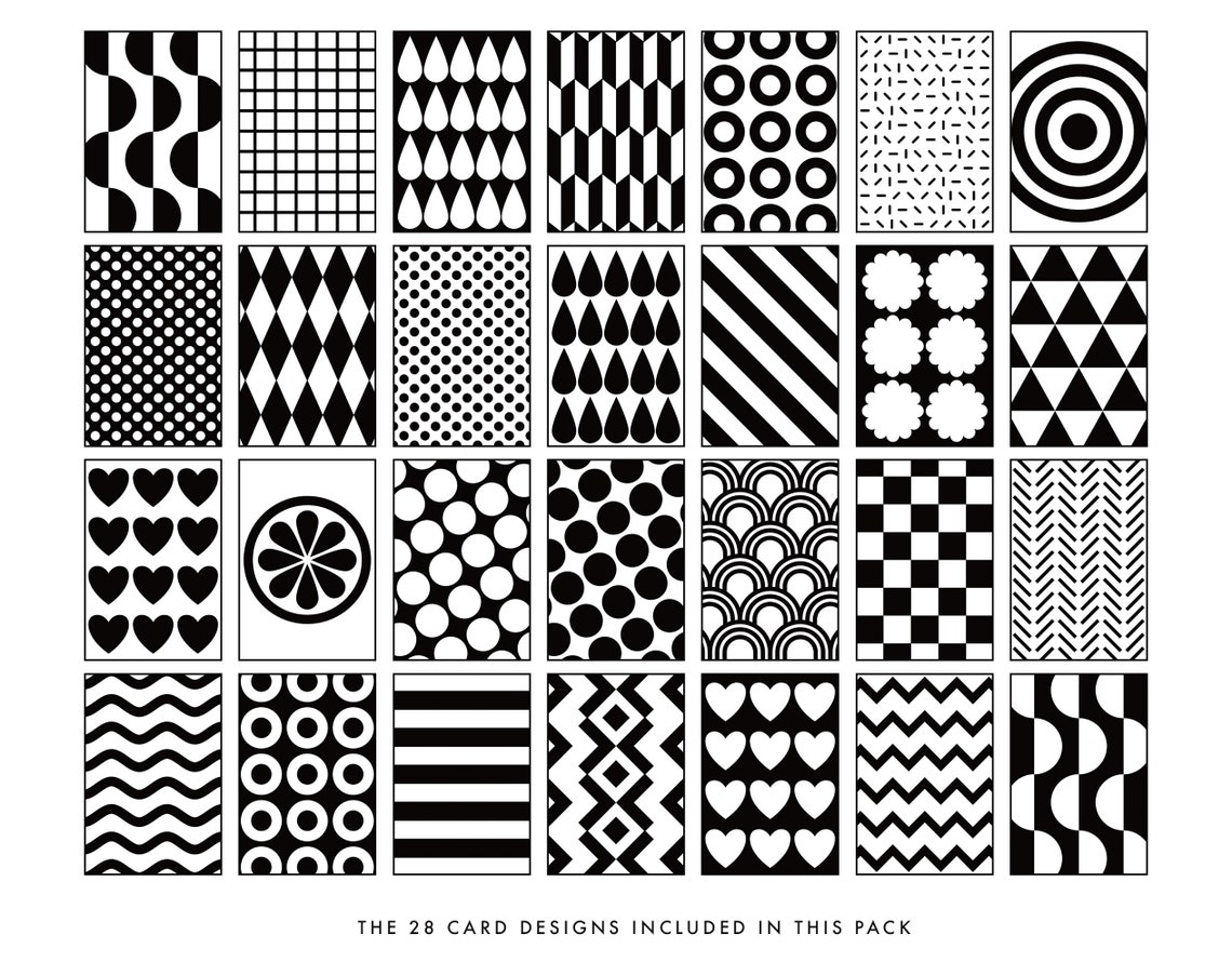 28 Printable Black & White Baby Cards , High-contrast Flash Cards ...