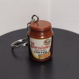 Wacky Packages Minis Keychain | Boredoms Instant Coffee Keychain | Whacky Package Charm | Mini Keychain | Mini Food Keychain | Gag gift |