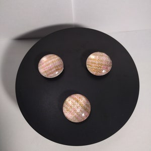 Glass Cabochon Refrigerator Magnets | Fridge magnets | Set of 3 | Home Decor | Gift Idea | Abstract | Plaid |