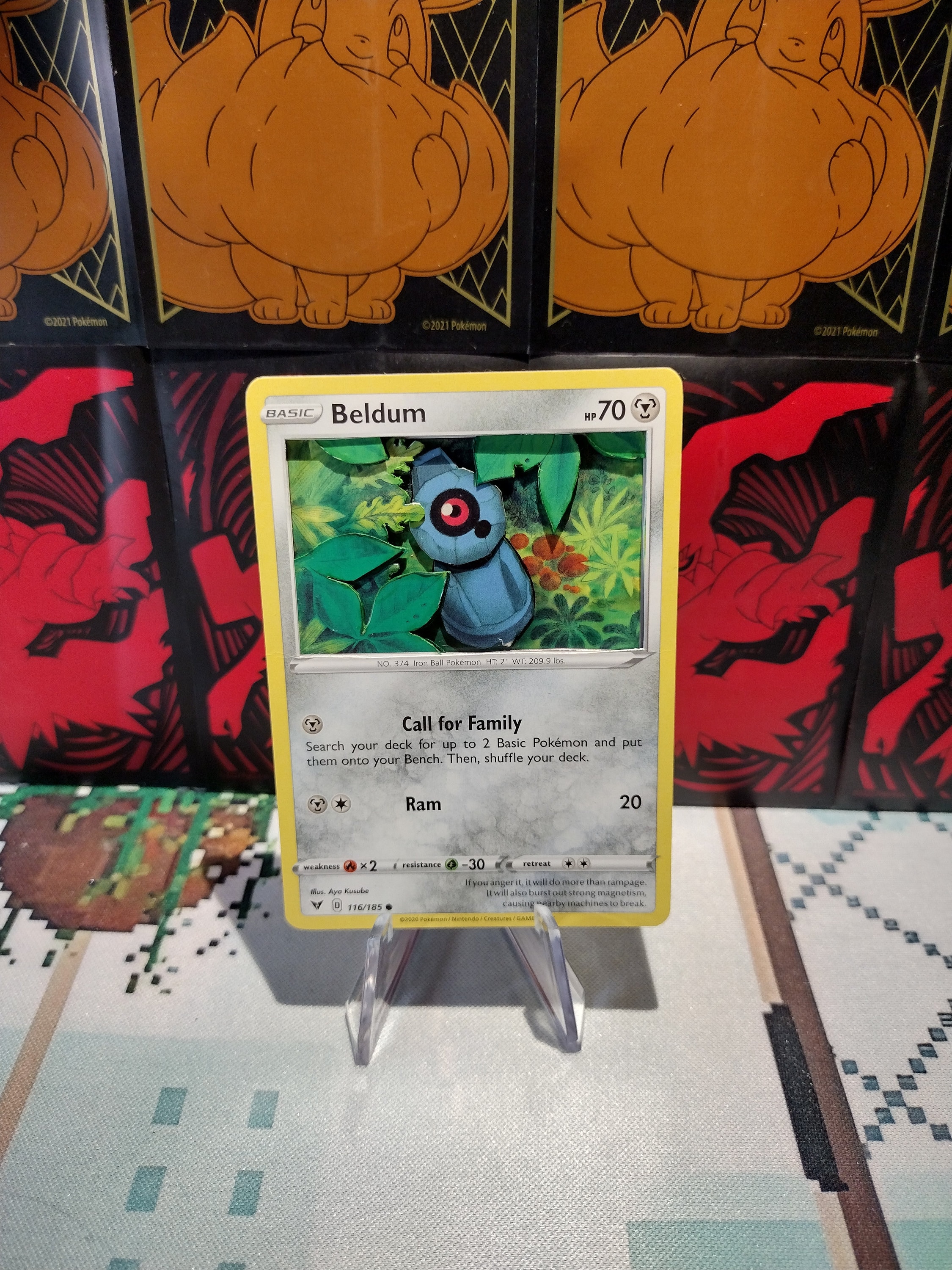 3D Pokemon Card- Beldum - Etsy