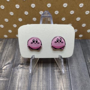 Kirby Earrings | Video Game Earrings | Gift for Nerds | Set of Earrings | Small Stud Earrings | Kirby |