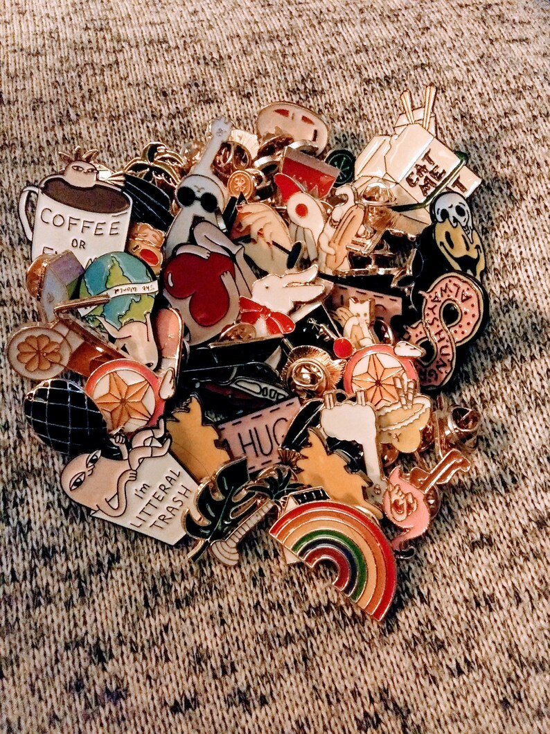 Mystery Pin Grab Bag/ Random Enamel Pins/ Surprise Blind Bag Etsy