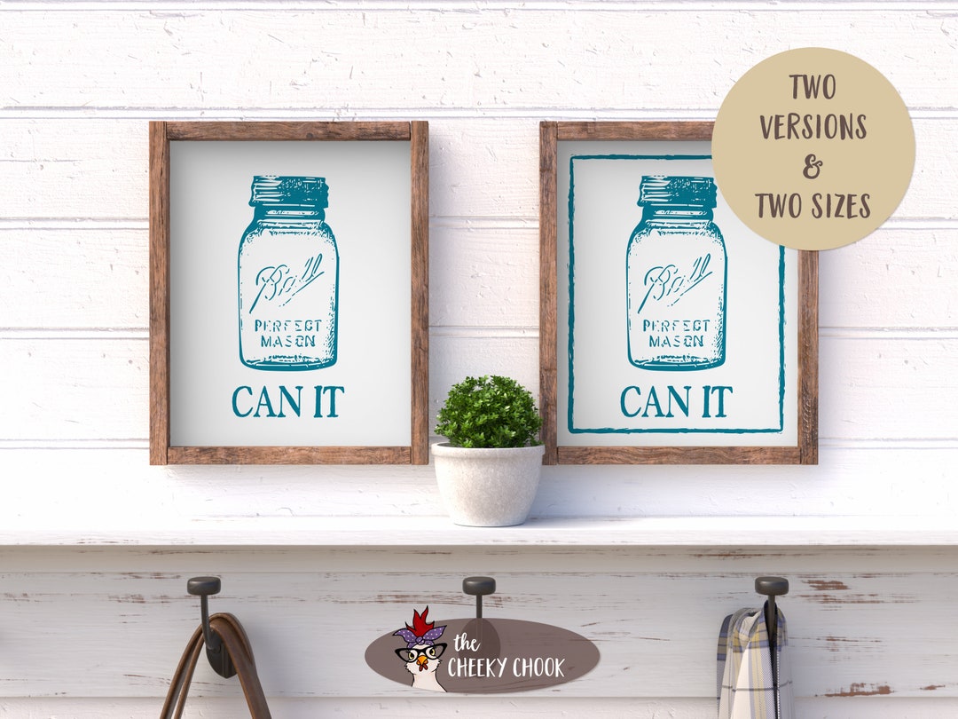 Canning Digital Printable: Vintage Mason Jar Blue Ball Jar Can It ...