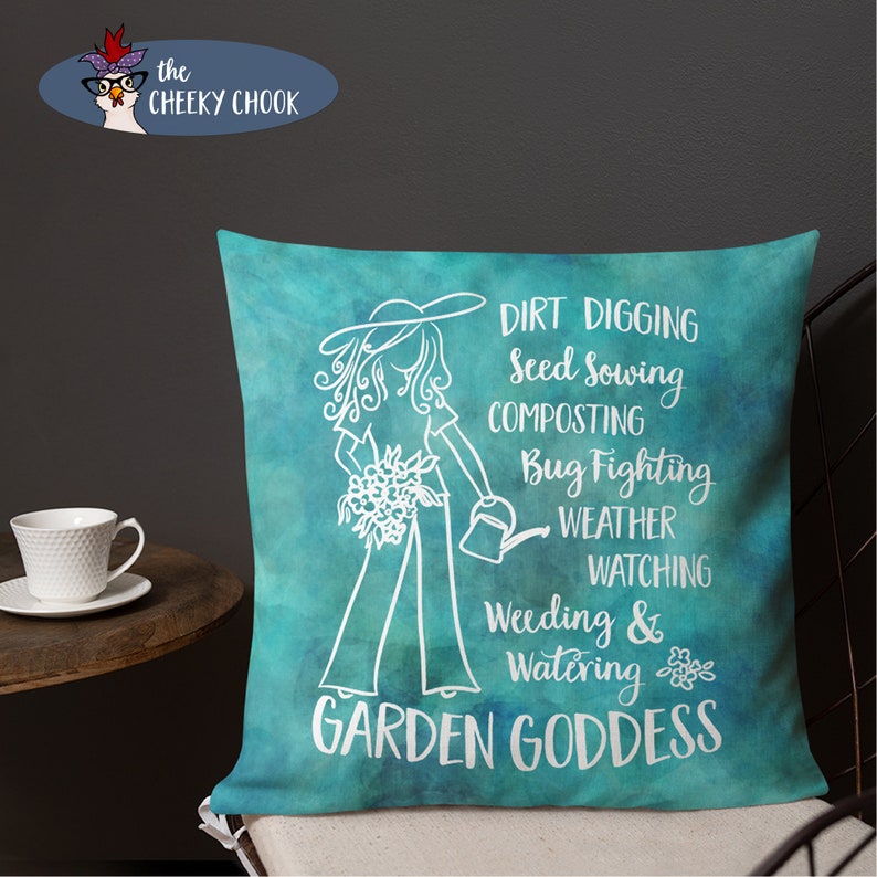18 x 18 Garden Goddess Pillow Decorative Accent Pillow Fun Gardening Gift