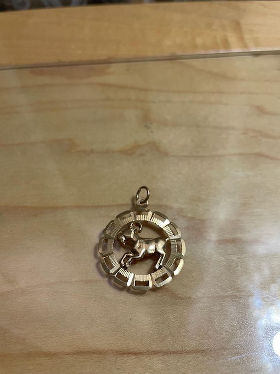 Vintage 10k Gold Aries Ram Pendant