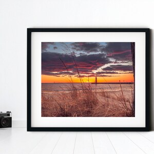 Lake Michigan Sunset, Sunset Photography, Photo, Giclee Print, Metal Print, Wall Decor