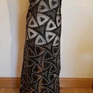 Schwarze Farbe Pailletten-Tüll-Spitzenstoff African Nigerian 53 &quot;breit Meterware