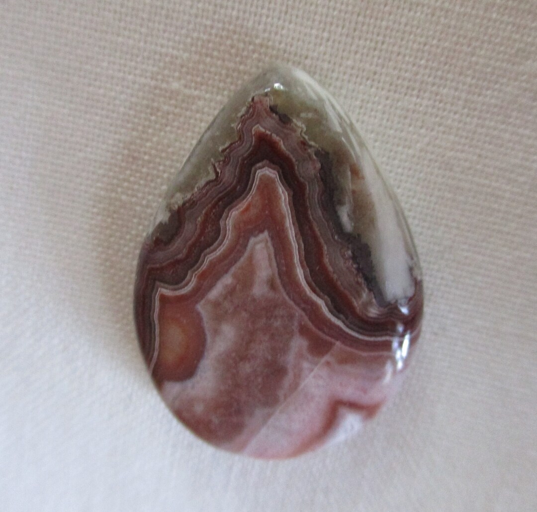 Banded Agate Cab -hand Cut & Polished Pear Shape- 27.5mm X 19.5mm - Etsy
