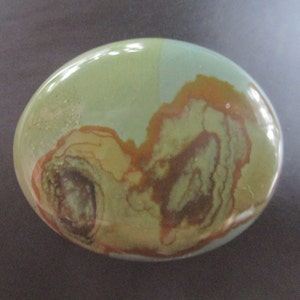 Gary Green Jasper -Rare Petrified Bog Wood- Fat Oval 30.5mm x 25.5mm Beautiful