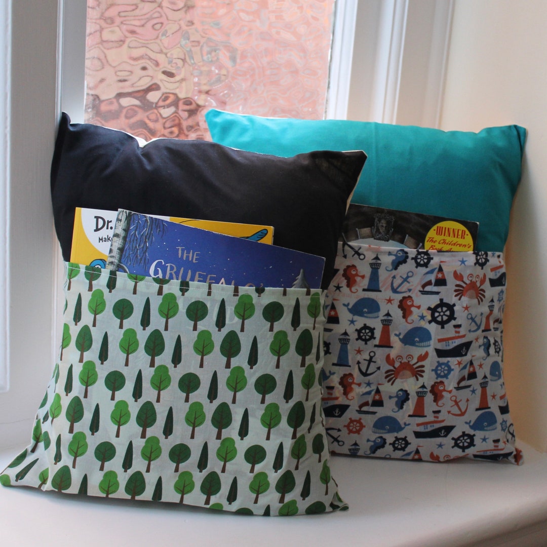 Book Cushion Cover Reading Pillow Boys Book Cushion Sea Etsy
