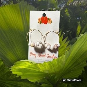 small puka shell hoop earrings