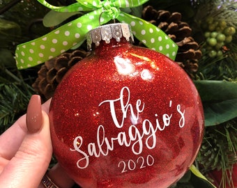 Personalized Glitter Ornament | Personalized Christmas Ornament | Custom Glitter Ornament | Glitter Christmas Ornament | Christmas Gifts