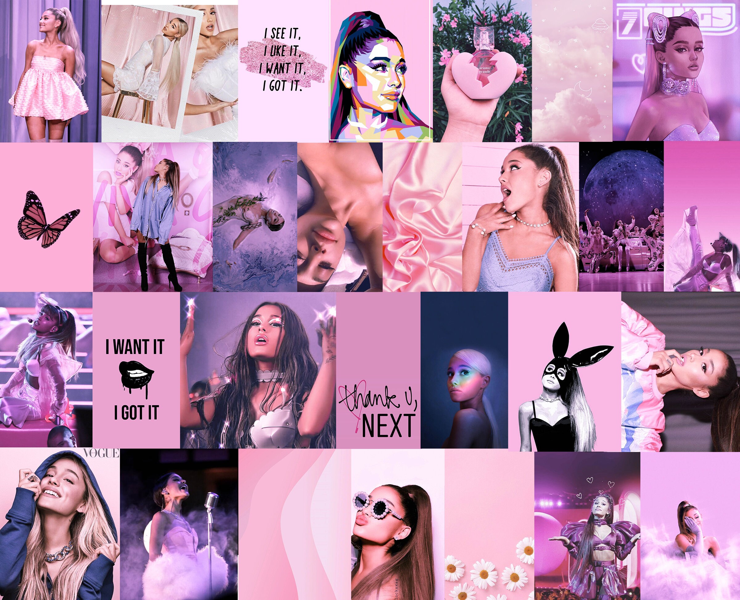60pc Ariana Grande Pink Download Collage Kit Etsy