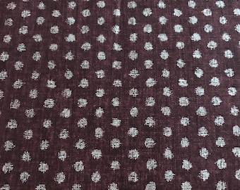 dots eggplant dobby cotton fabric made in Japan