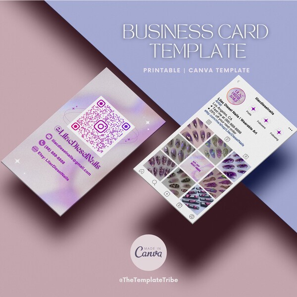 DIY Editable Business Card Template | Instagram | Premade Hair Makeup Lash Nail Business Card template | CANVA TEMPLATE | Instant download