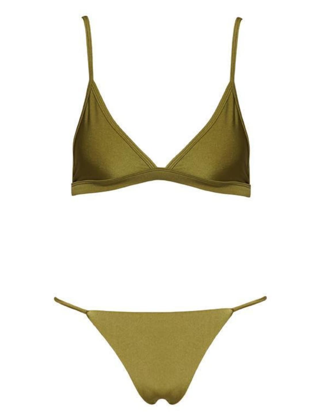 Two Piece Bikini Set in Olive Green Etsy